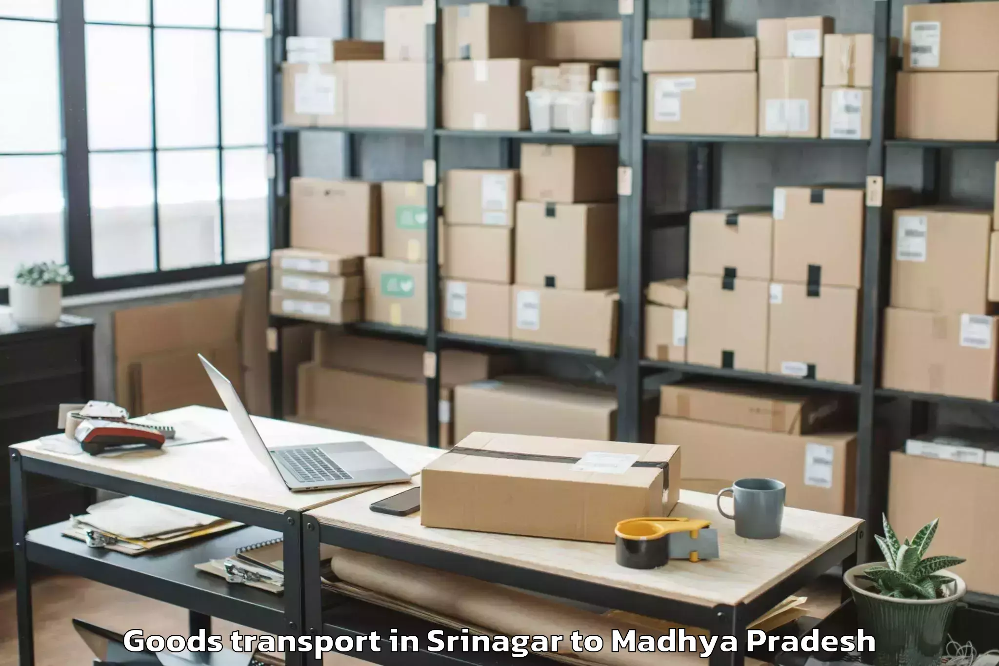 Book Srinagar to Sage University Indore Goods Transport Online